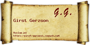 Girst Gerzson névjegykártya